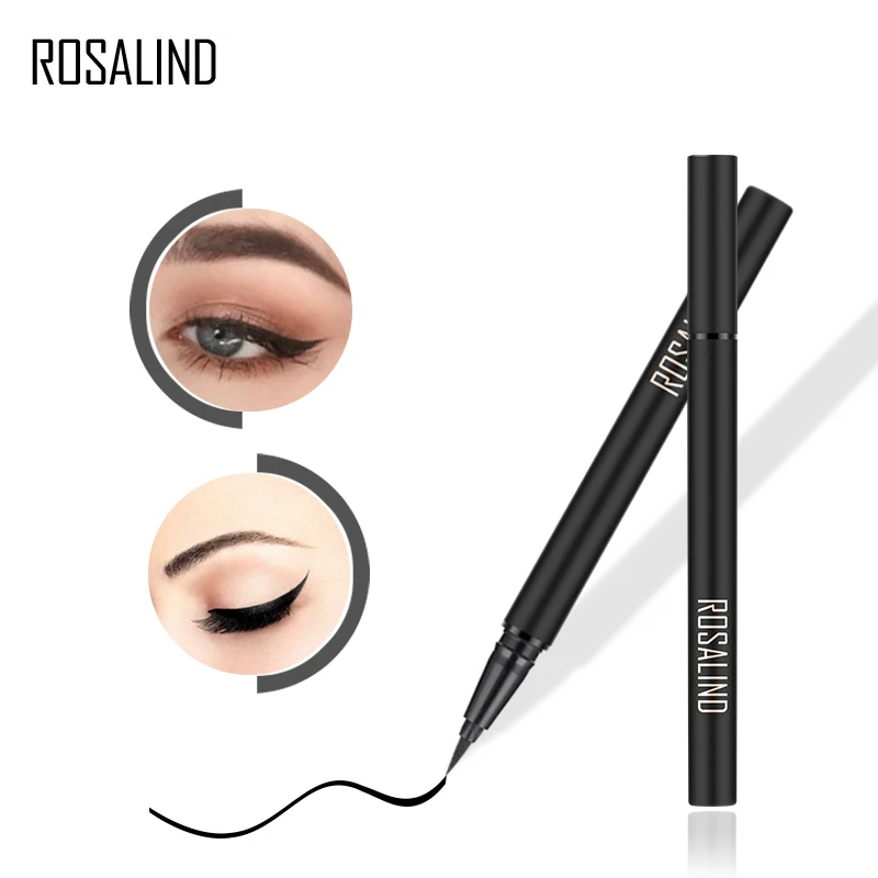 

ROSALIND Cosmetics Makeup Eyeliner Waterproof Liquid Eyeliner Stamp Pen Color Shinny Black Gel Eyeliner Persistent Makeups