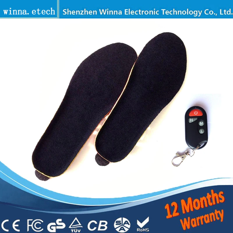

NEW USB power heating insoles with battery shoes women men winter keep feet warm insert accessories black