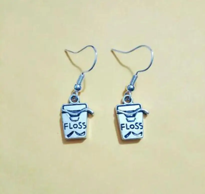 

HOT !New Fashion Dentist Dental Hygienist Assistant Toothpaste Toothbrush Dental Floss Charm Pendants Dangle Earrings For Womens