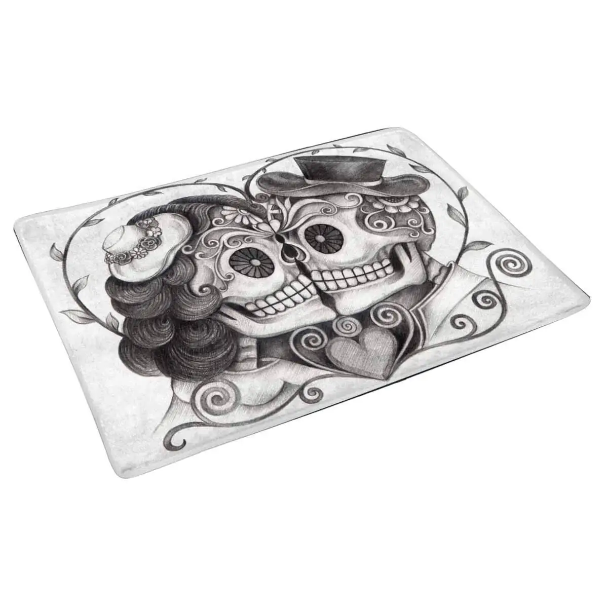 Коврик для входной двери Art Skull Day The Dead добро пожаловать домашний коврик внутри