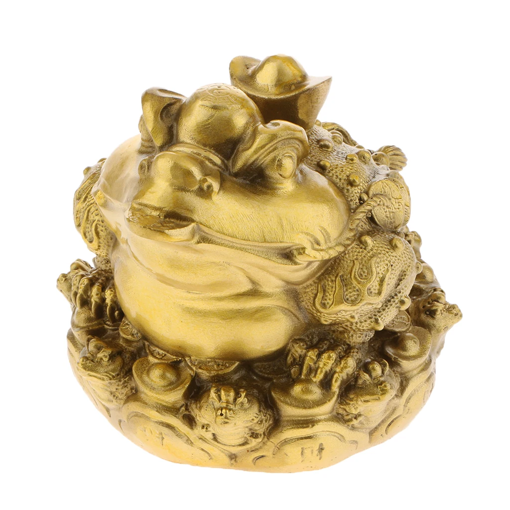 Feng Shui Toad Money LUCKY Fortune Wealth Chinese Golden Frog Toad Coin Home Office Decoration Tabletop Ornaments Gifts
