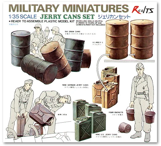 Набор военных миниатюрных моделей для барабана и канистры RealTS Tamiya масштаб 35026