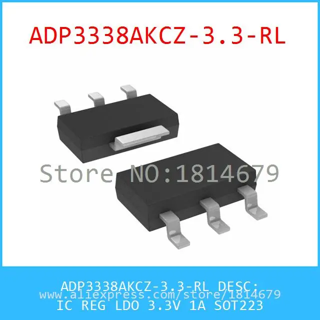 Free Shipping 1PCS/lot ADP3338AKCZ 3.3 RL IC REG LDO 3.3V 1A SOT223 ...