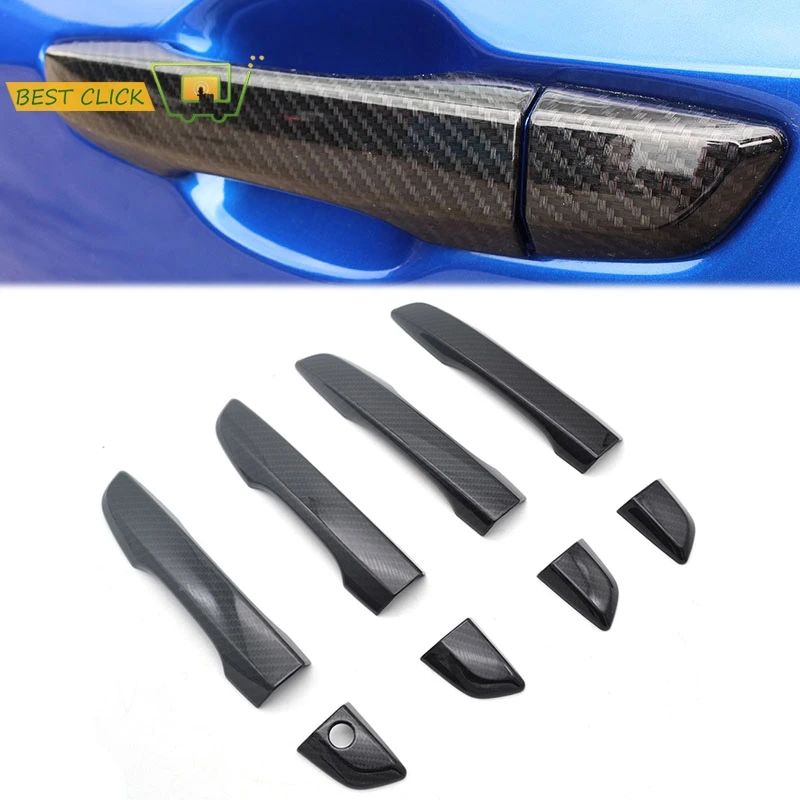 

Side Door Handle Holder Cap Catch Without Smart Key Hole Carbon Style Trim Cover Accessories For Honda Civic 2016 2017 2018