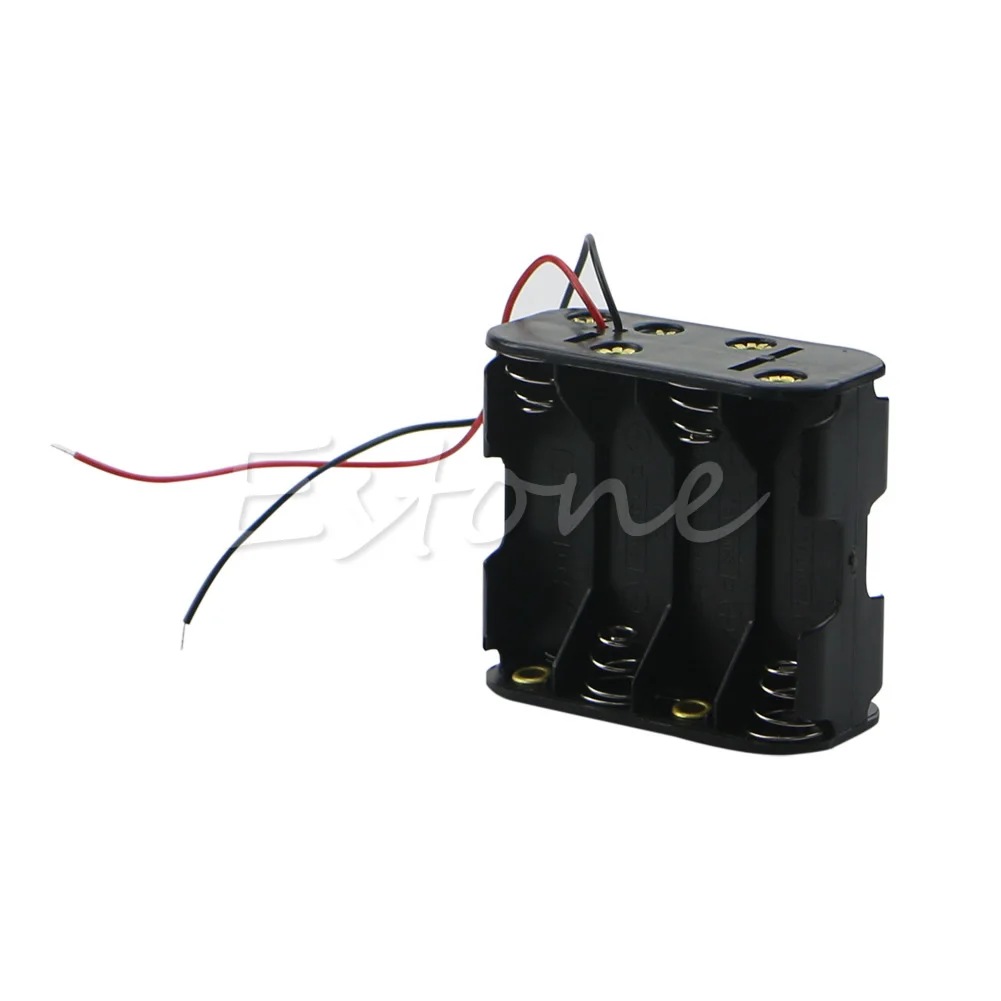 

12V Battery Clip Slot Storage Holder Box Case For 8pcs AA Batteries Hot