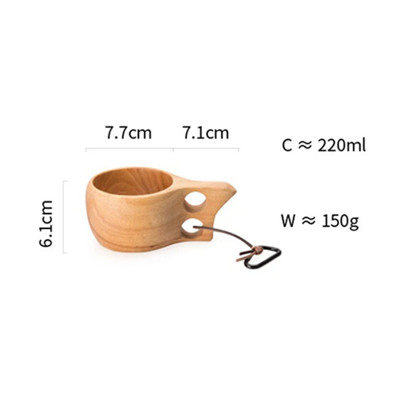 Finland Kuksa деревянная чашка Чай Портативный Кофе кружка с ручка из резины и дерева
