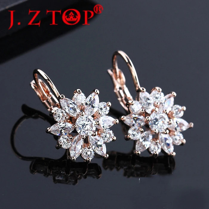 

Fashion Brincos Zircon Flowers Ear Buckle Clip Fine Charm Paragraph Fine Color Retention Hypoallergenic Earrings Eardrop
