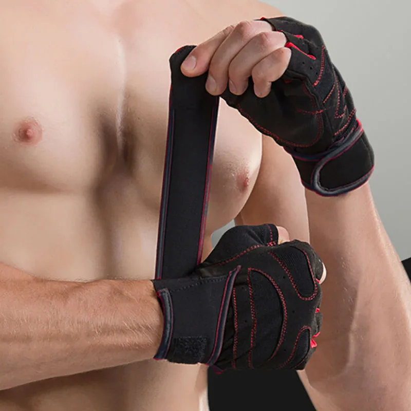 Half Finger Gym Sports Breathable Anti-Slip Gloves Gym Fitness Weight Lifting Body Building Exercise Training Workout Crossfit