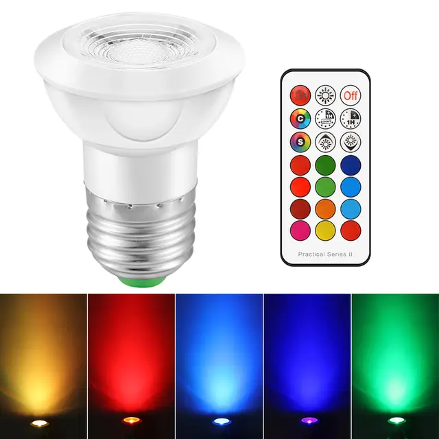 Magic Spotlight RGB LED Lamp Bulb GU10 E27 MR16 16 Colors Change+Remote Control