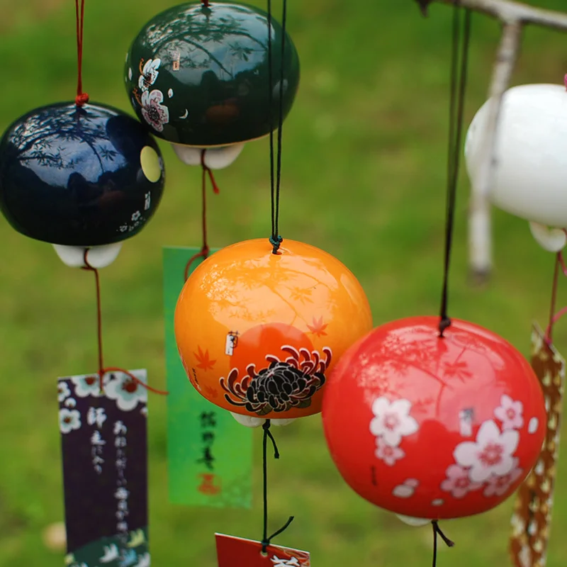 

Ceramic Japanese Wind chimes Lucky bells hanging decorations birthday presents wind bells