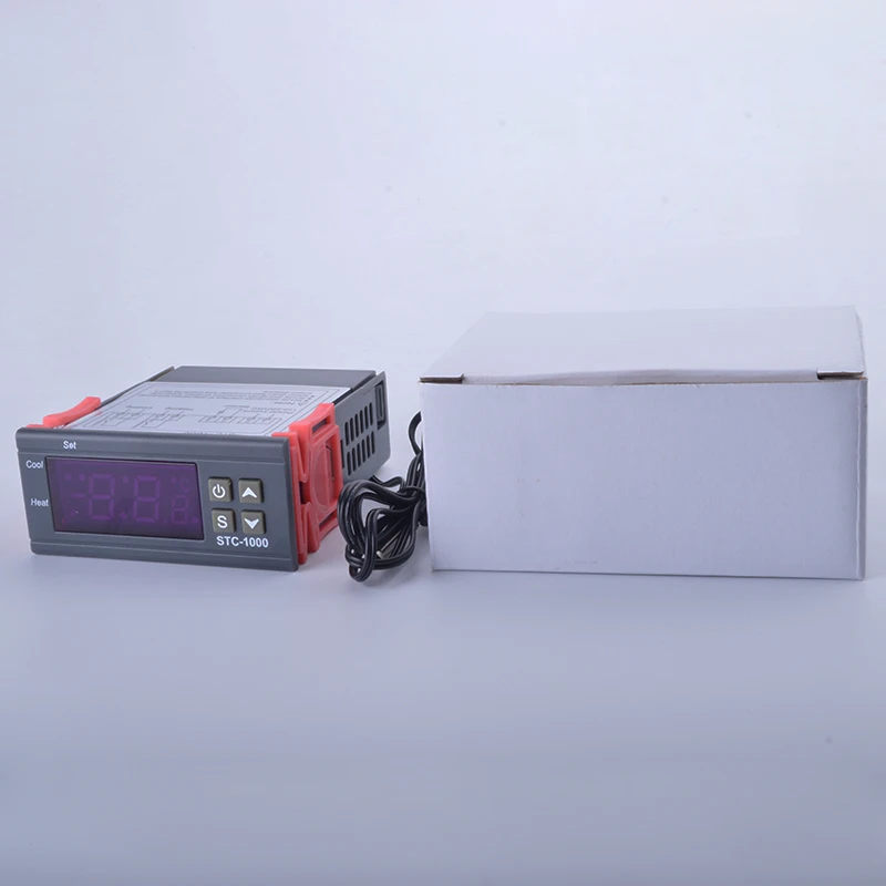 Два реле Выход светодиодный цифровой Температура контроллер термостат для инкубатора STC-1000 110V-220VAC, 12/24DC 10A с нагревателем и охладителем