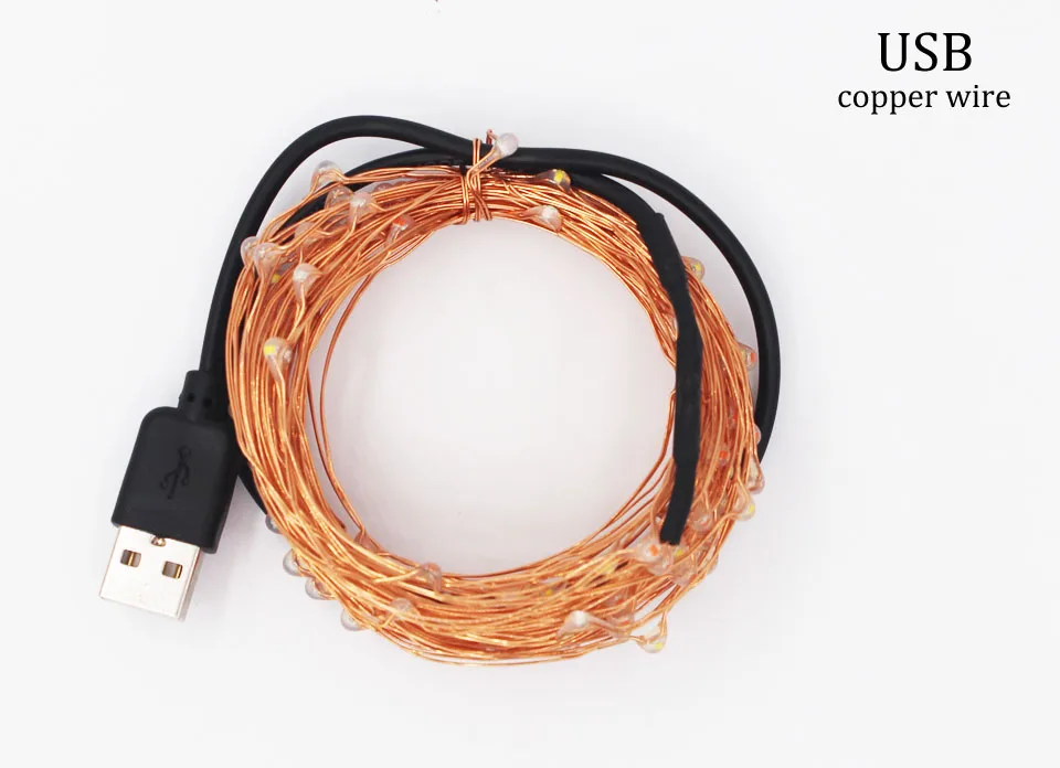 10 м 100 светодиодный 3 AA батарея/USB питание декоративная светодиодная серебряная проволока сказочные гирлянды для рождества праздника свадьбы и вечеринок