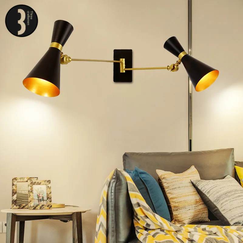 

2 Heads Post Modernity Simple Originality Bedside LED Wall Lamp Northern Europe Children Aisle Bed Room Stairs Background Lights