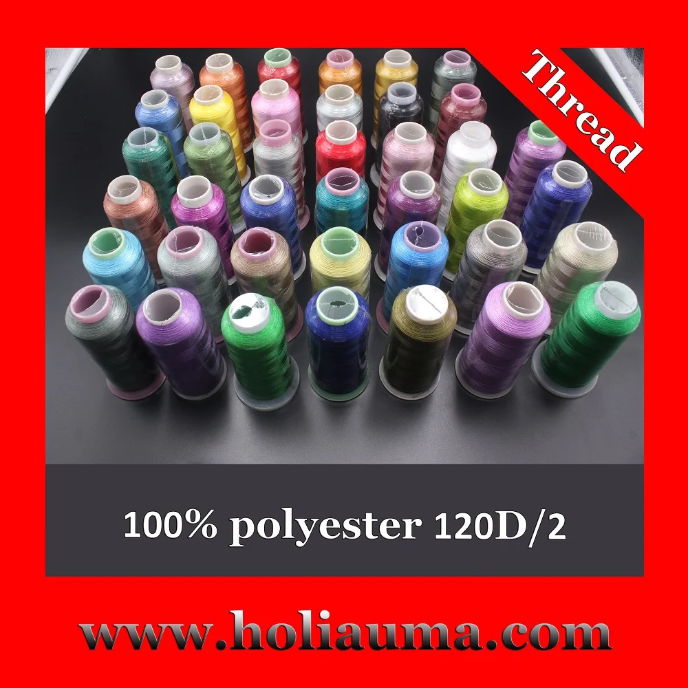 120D/2 высокое качество вышивка нить вискоза полиэстер нить для машинной вышивки