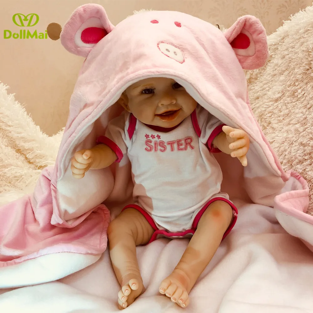 50 см силиконовая кукла Reborn Baby Doll игрушка как настоящая девочка виниловая для