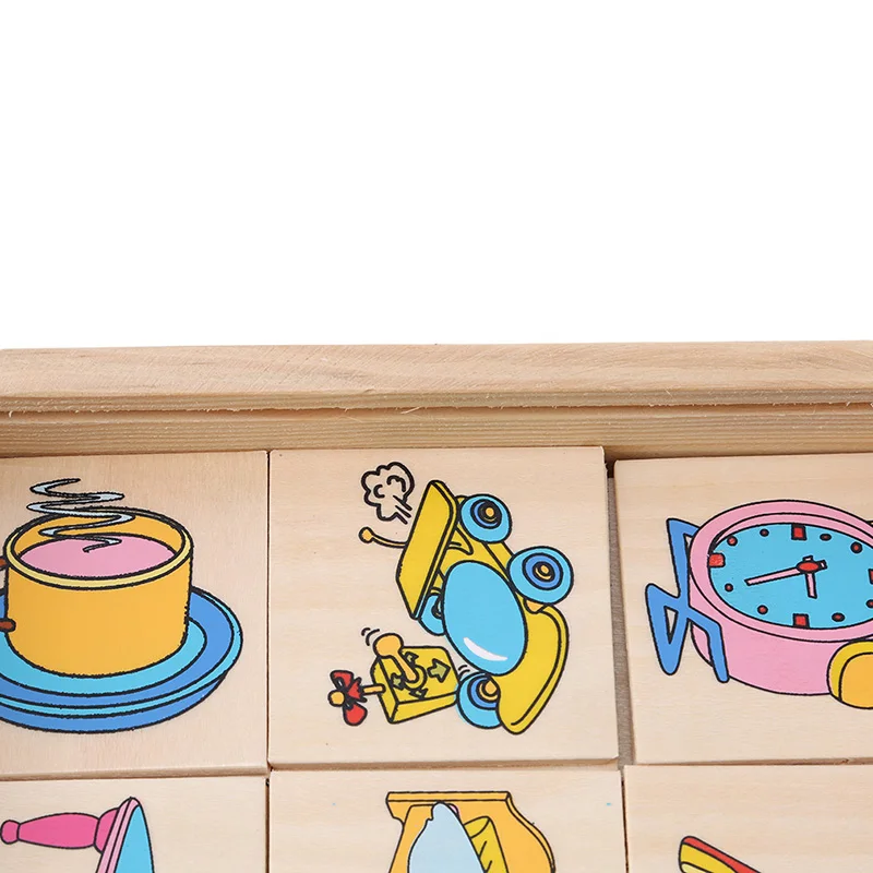 Новая Монтессори, обучающая деревянная игрушка-головоломка с изображением теней, подходящая игра, карточная графика, соответствующая коробка
