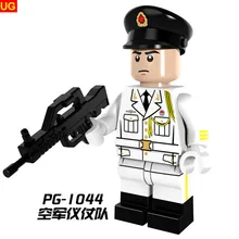 Gusug 100 шт. PG1044 морской пехоты полицейский черная шляпа Кирпичи Строительные блоки Дети подарки игрушки