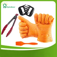 Barbecue Sets BBQ /Cooking Gloves Meat Shredder Silicone bristles 4 in 1 BBQ Tools