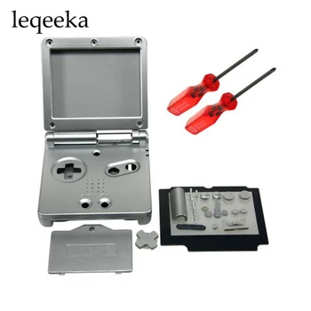 

1set Silver Full Housing For Nintendo For GBA SP Shell Case+Screen Cover+Tool For Gameboy Advance SP