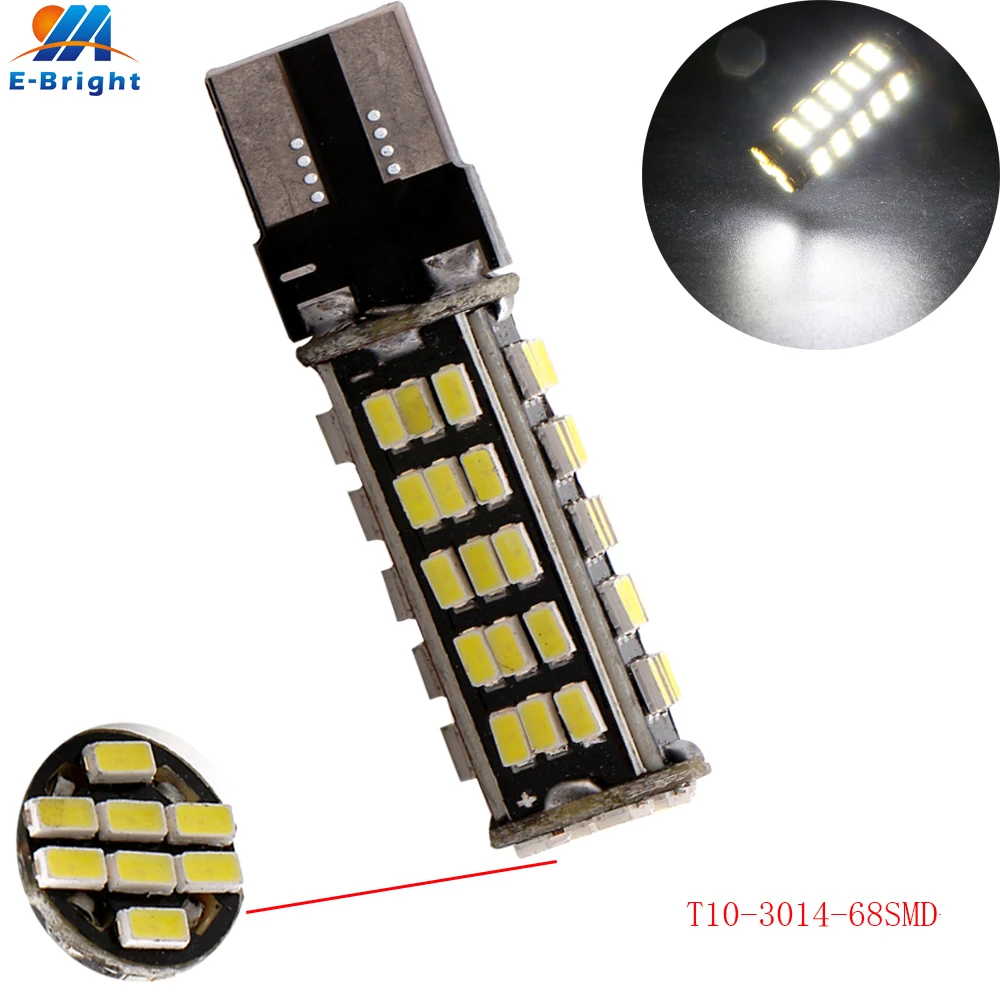YM E Bright 30 шт./лот T10 3014 68 SMD LED PCB W5W 194 168 Сменные клиновидные лампы для зазора чтения