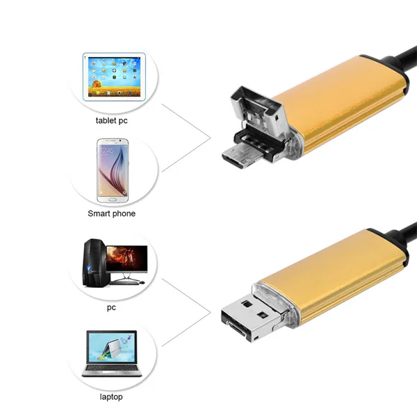 2в1 1080P для Android Micro-USB и Windows USB эндоскоп камера 2 м/5 м