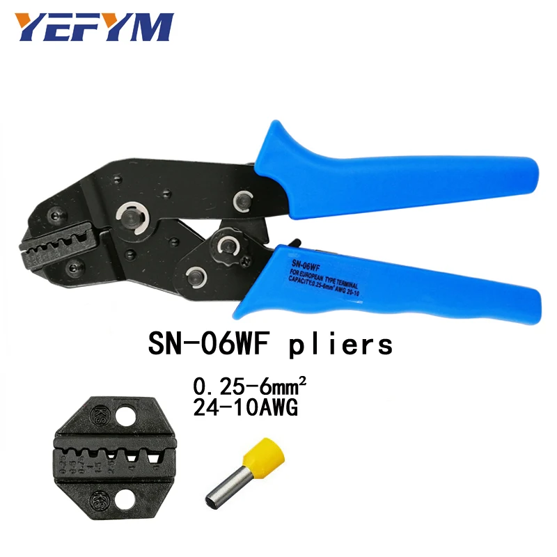 YEFYM SN 06WF crimping pliers capacity 0.25 6mm2 24 10AWG european