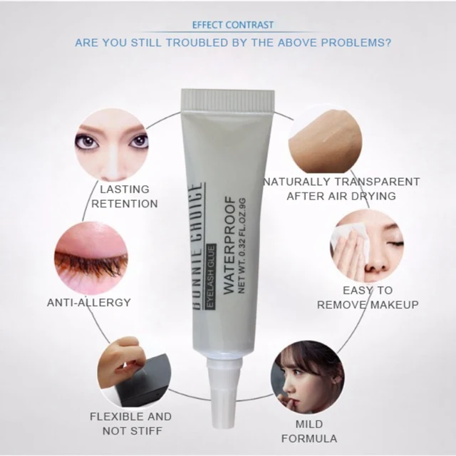 Non toxic Eyelash Glue Hypoallergenic Adhesive For Strip Eyelash Extension False Eyelashes