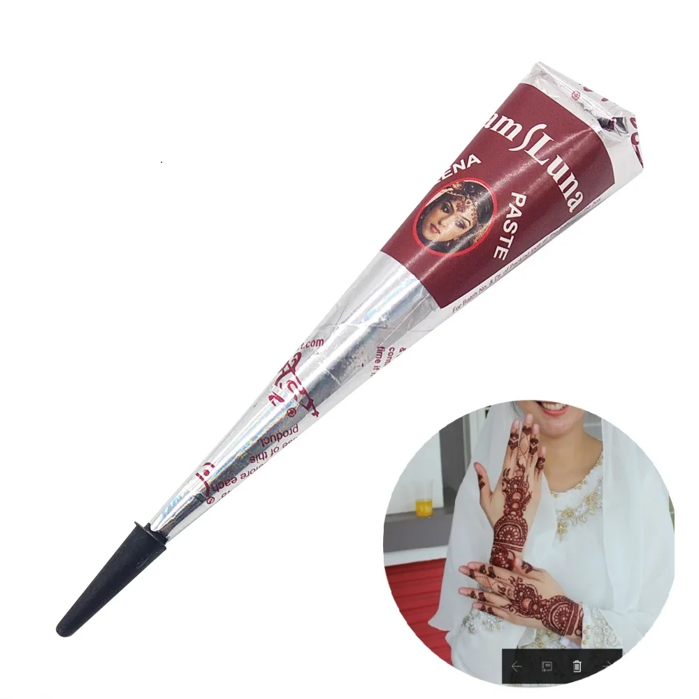 

1X Henna Red Temperory Tattoo Paste Cones Flash Tattoo For Body Art Henna Tatoo