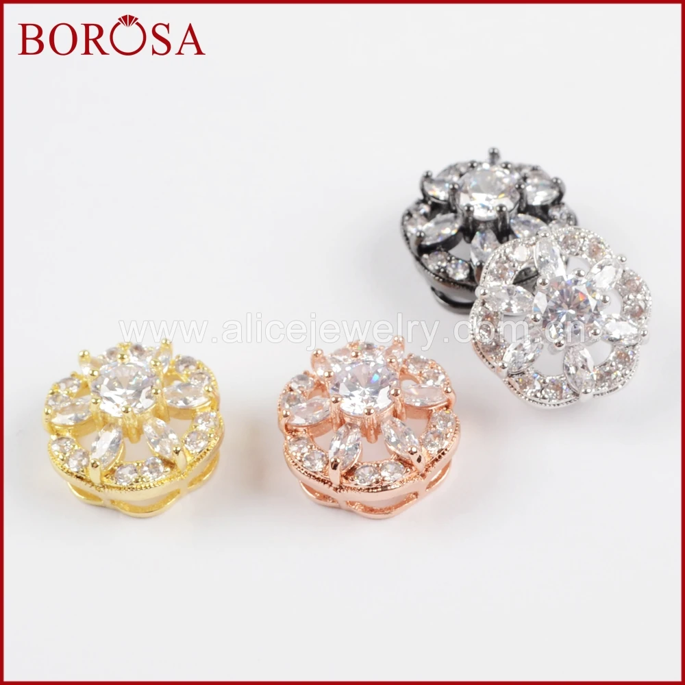 BOROSA 20 шт. модные разноцветные CZ микро паве цирконий белый кристалл соединитель
