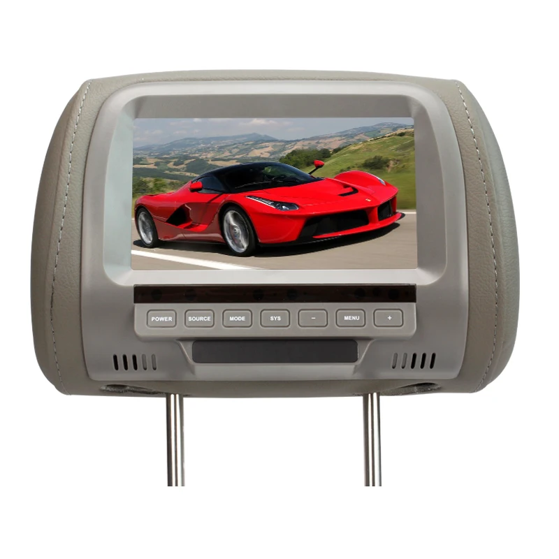 gray car pillow monitor