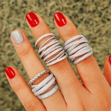 GODKI Monaco Дизайн Роскошные твист стеки стекируемые кольца для женщин Свадебные с кубическим Цирконом обручальные Дубай Naija обручальное кольцо на палец
