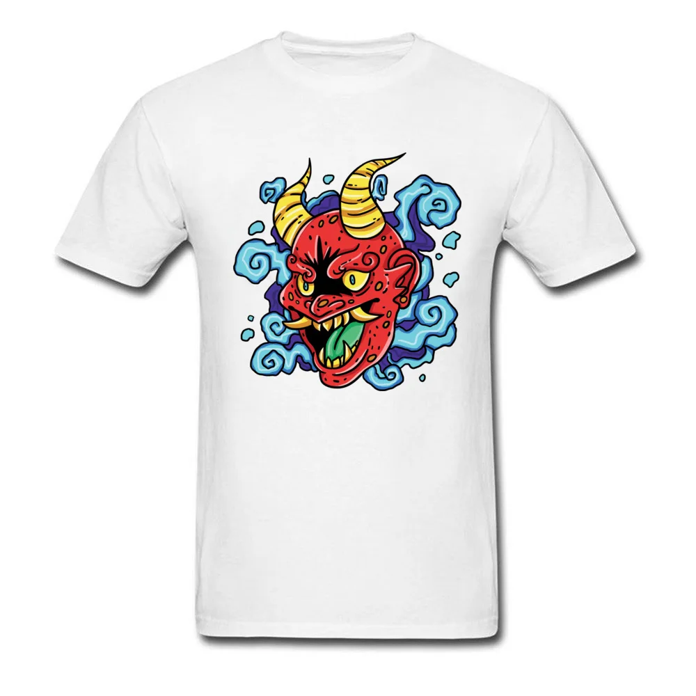 Graphic Kabuki Mask Birthday Short Sleeve T Shirts Autumn Round Neck Pure Cotton Tops Shirt for Men Tops Shirt Fitness Tight Kabuki Mask white