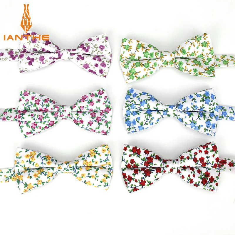 

Brand New Men Fashion Flower Print Polyester Bow Tie Wedding Suit Bowtie For Man Male Neckwear Fashion Butterfly Gravata Necktie