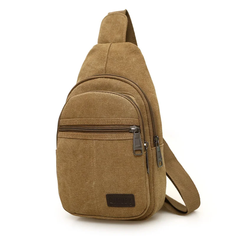 

Contracted joker solid 100% cotton chest bags Preppy style canvas travel bag men Hot sell crossbody bag men's hobos leisure bag