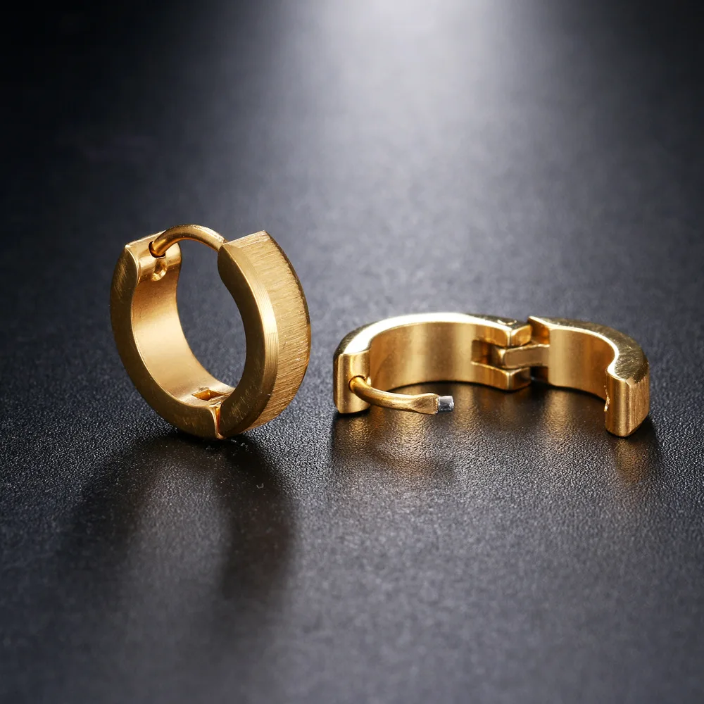SHIYING Mode Shiny glatte Hoop Ohrringe für Frauen Weiß Gold/Gold Farbe Ohrring BXG15
