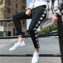 2019 spring new men's casual versatile jeans comfortable breathable stretch men's casual pants boys feet casual pants