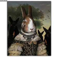 5D Diy Diamond Painting Cross Stitch Dressed Rabbit Needlework Diamond Embroidery Full Round Mosaic Decoration Resin Sticker Kit
