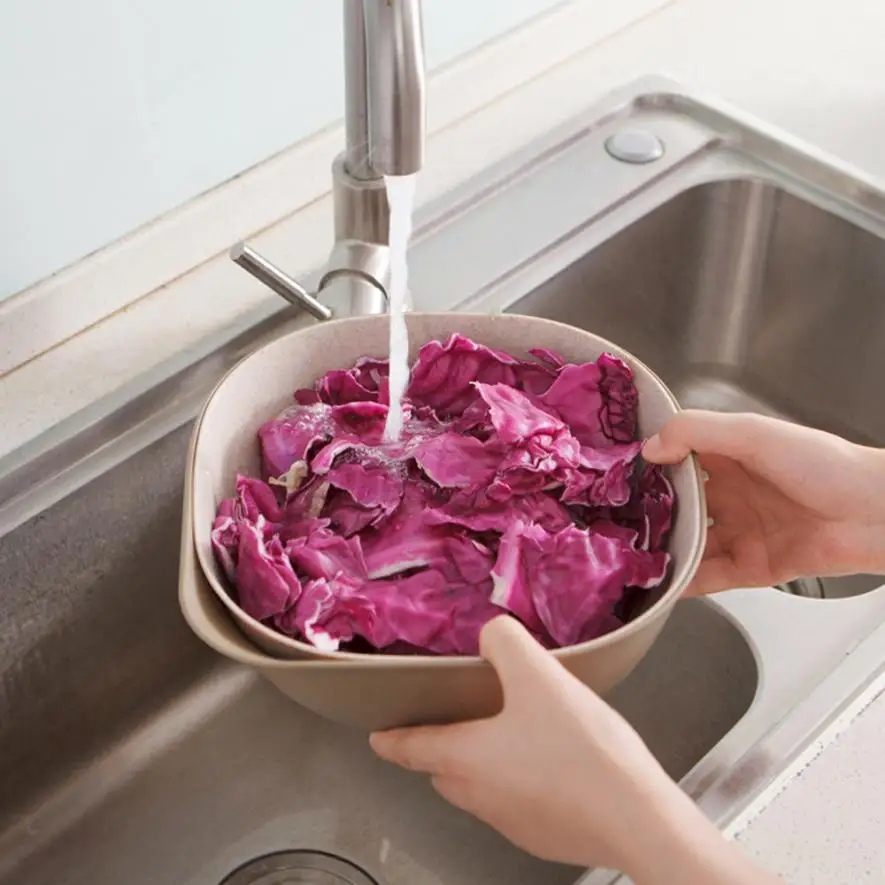 Multifunction 2pcs/set Collapsible Colander Fruit Vegetable Strainer