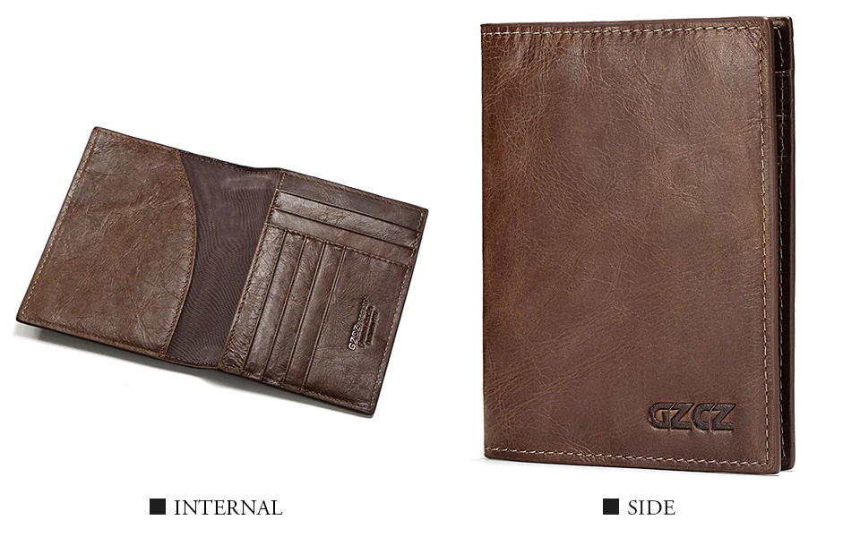 GZCZ пояса из натуральной кожи для мужчин кошелек Обложка для паспорта ID Бизнес держатель для карт путешествия кредитной случае Rfid