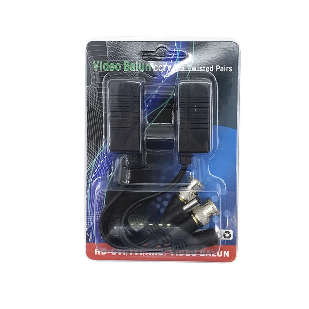 BNC To RJ45 Passive Video Power Cables + Audio Balun Transceiver for CCTV Camera Using UTP Cable ( CAT5, RJ45) To Transmit Video