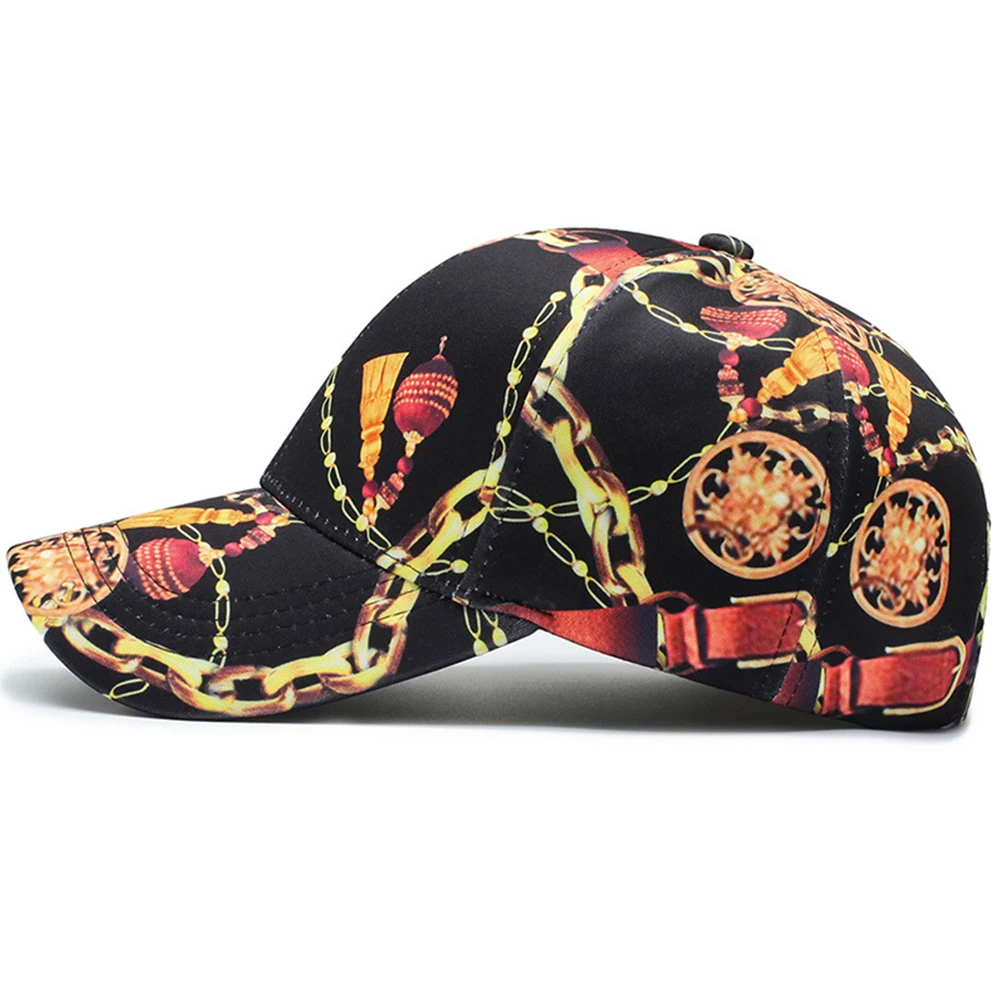 FS Women Men Lantern Chain Print Cappellino Baseball Caps Cotton Outdoor Fashion Snapback Trucker Cap Black Gorras Hombre