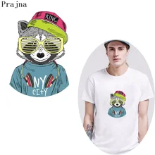 Prajna на заказ собака теплопередача патч стикер железа на передачи для одежды куртка ткань рубашка аппликация медведь