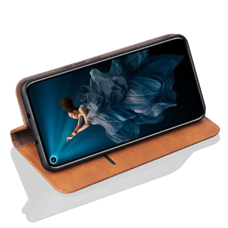 Роскошный кожаный флип чехол в стиле ретро для Huawei Honor 20 Pro глобальный магнитный