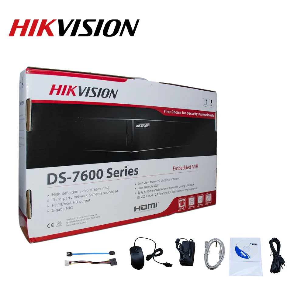 Hikvision DS-7604NI-K1/4 P 4CH POE встроенный штекер Play 4K PoE NVR для ip-камеры CCTV системы обновляемый HDD выбор