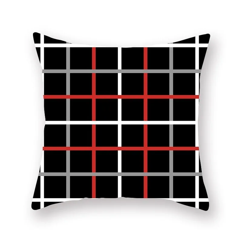 Цельнокроеное платье в черную и красную геометрический дизайн; чехол для подушки предназначен Стиль диван; офис; автомобиль украшения дома подушка чехол размером 45*45 см - Цвет: Model 3