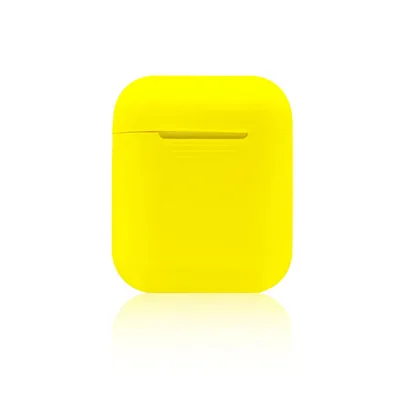Цвет: желтый Мягкий силиконовый чехол для Airpods On Air Pods, противоударный защитный чехол для наушников, водонепроницаемые аксессуары для гарнитуры, 20 цветов - Цвет: Цвет: желтый