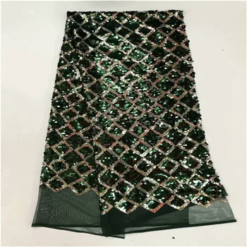 

African Lace Fabric 2019 gold black High Quality Lace Aso Ebi Mesh Fabric Embroidered Sequins Nigerian Swiss Lace Fabric