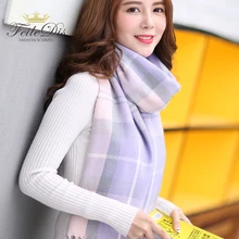 

[FEILEDIS]Winter Scarf Women Blanket Plaid Scarf Female Shawls And Scarves Warm Women FD068