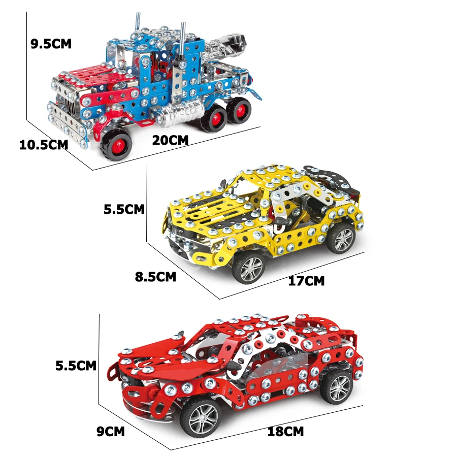 DIY сборка Металл робот или модель автомобиля металлические блоки игровой набор, металлические сборки строительные блоки масштаб Развивающие игрушки для детей