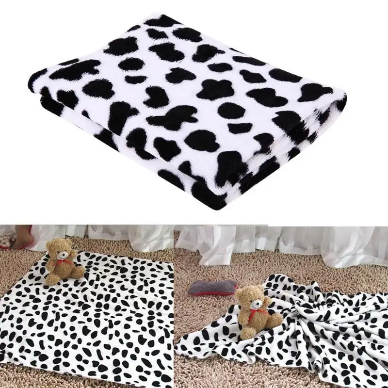 Одеяло для домашних животных милое Коралловое бархатное одеяло с рисунком коровы коврики для отдыха одеяло для собак ковер зимний коврик для кошки теплый спальный матрас